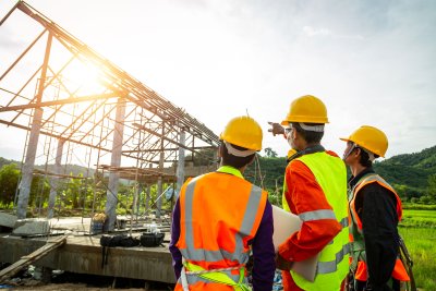 construction workers on site